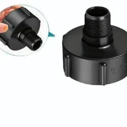 generic IBC Tank Connector, Black Plastic, Threaded Fitting for Fluid Transfer image 2