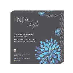 INJA Life Collagen 150 Grams | Blueberry Flavour | 30 sachets | Skin | Hair | Nail-image-2