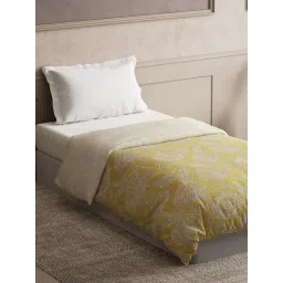 Ddecor Live Beautiful Ddecor 300 GSM Floral, 145 TC, Single Reversible Winter Quilt Yellow (Single) image 2