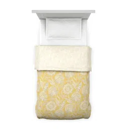 Ddecor Live Beautiful Ddecor 300 GSM Floral, 145 TC, Single Reversible Winter Quilt Yellow (Single) image 3