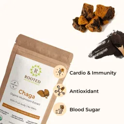 rooted active naturals Rooted Actives Siberian Chaga mushroom Extract (120 g) |Blood Sugar, Heart & Immunity. USDA Organic, 35% Beta Glucans image 5