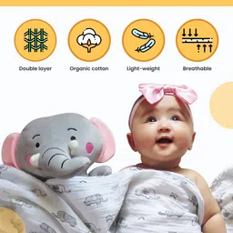 Moms Home Infants Set of 2 Multi-Coloured Printed Muslin Swaddles image 3