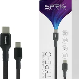 Sprig Type C 1 m Denim Braided 45W Charging Cable (Black) TYP-C-C-45W-DB-BLK-picture-21