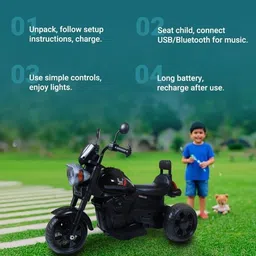 oh baby BOB-Goldving 3-Wheel Electric Bike with Music, Lights Bike Battery Operated Ride On image 3