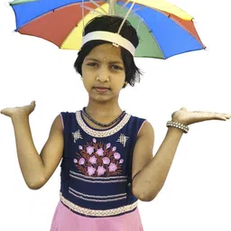 blue flix Kids Hat Design Umbrella Lightweight Waterproof Sun Shade Rain ShieldB_157 Umbrella-picture-47