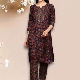 kfashionbfc Women Cotton Blend Kurta Pant Set-picture-25