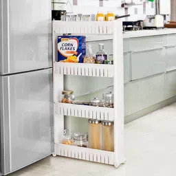 nabhu Floor standing slim storage Plastic Kitchen Trolley image 4