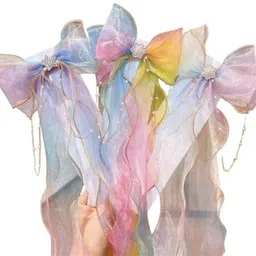 samyak 3 Pcs Beautiful Princess Bow Hair Clip | Hair Accessories Braided Kids Girls Hair Clip-picture-14