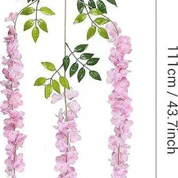 aloof Multicolor, Pink, Green Westeria Artificial Flower image 4