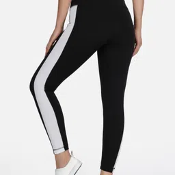 koolest fashion Color Block Women Black Tights image 2