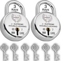 harrison Padlock 65mm 7 Lever with 3 Keys J-SUPREME-0672 Double Locking Pack of 2 Padlock-picture-12