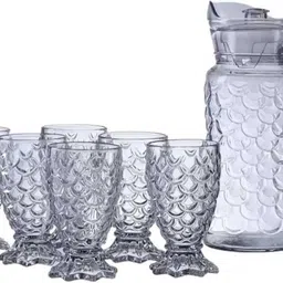 dsrpc Crystal Quality Pineapple Design Classic Look Jug Glass Set-picture-13