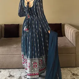 houseofcommon Embroidered Georgette Stitched Flared/A-line Gown image 2