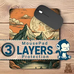 The Desi Monk Green Mountain Anti Skid Mouse Pad for Laptops and Computers Non Slip Base Mousepad image 4