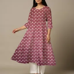 Women Floral Print Cotton Blend Anarkali Kurta-image-60