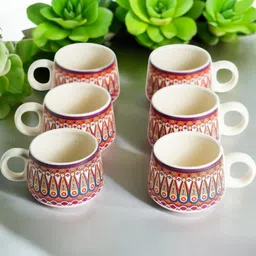 Pack of 6 Ceramic Ethnic Tea Cups| Ideal for Everyday Tea and Coffee, Enhancing Your Daily Rituals-image-78