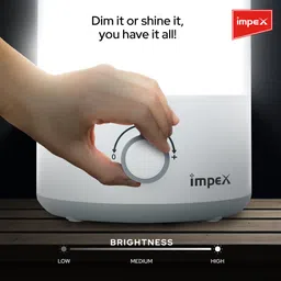 impex IL 670 LED Rechargeable Lantern with 48 SMD LEDs | 1800mAh Battery | Grey, White Plastic Table Lantern image 4