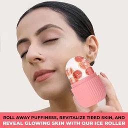 astha Silicone Ice Roller for Face, Eye and Neck Massage, Eye Puffiness Massager Pink Silicone Ice Cube Tray image 4