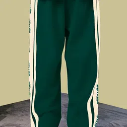 jump cuts Men Colorblock Green, Beige Track Pants image 4