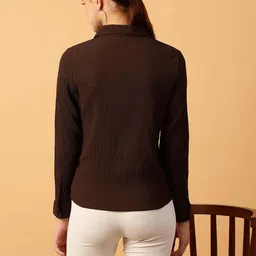 mint street Women Regular Fit Solid Casual Shirt image 5