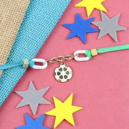 Asthetika Boys Football Hanging Charm Thread Rakhi With Roli Chawal-image-27