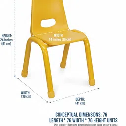 tdf Sturdy Yellow kids chair and Perfect for playrooms and classrooms. Arm Chair Mesh Study Arm Chair image 3