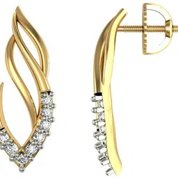 avsar Janvhi Yellow Gold 18kt Diamond Stud Earring image 4