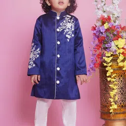 Little Bansi Embroidered Sherwani Set-picture-34