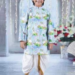 Little Bansi Embroidered Pure Cotton Sherwani Set-picture-33