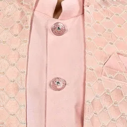 ahhaaaa Self-Design Mandarin Collar Sherwani Set image 3