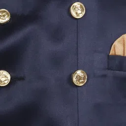 SG YUVRAJ Boys Navy Blue Solid Sherwani Set image 2