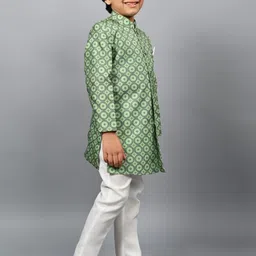 ahhaaaa Boys Printed Indo-Western Sherwani Set image 3