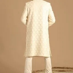 Manyavar Self-Design Georgette Traditional Sherwani Set image 3