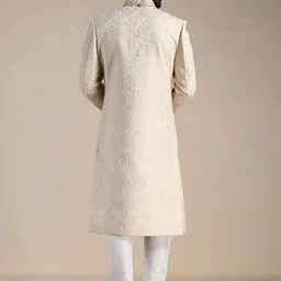 Manyavar Self Design Full Sleeve Sherwani Churidar Set image 3