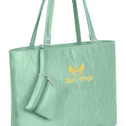 black wings Women Green Shoulder Bag image 1