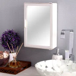 zahab Plastic White 4 Compartment Bathroom Cabinet With Mirror-picture-23