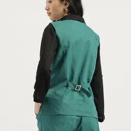 united colors of benetton Solid Women Waistcoat image 3