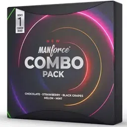 manforce Black Grapes, Melon & Mint Dotted Condom (Set of 2, 40 Sheets) Condom image 1
