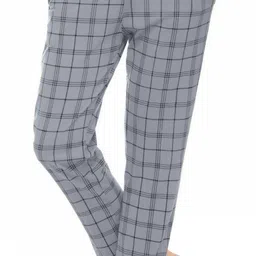 afronaut Women Checkered Grey Track Pants image 3