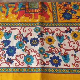 batham handloom 104 TC Cotton Queen Printed Flat Bedsheet image 2