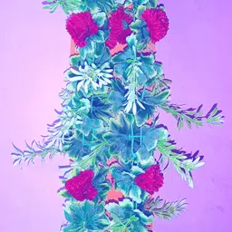 kingstyle impex Artificial Flowers Home Decoration Vine & Creepers Plant Wall Hanging Chain 541C Multicolor Rose Artificial Flower image 1