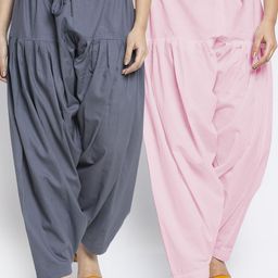 Jinfo Women Pack Of 2 Solid Pure Cotton Loose-Fit Salwar-picture-5