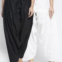 Jinfo Women Pack Of 2 Solid Pure Cotton Loose-Fit Salwars-image-46