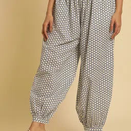 W Women Geometric Printed Pure Cotton Loose-Fit Salwar-image-79