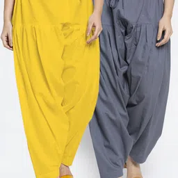 GRACIT Women Pack Of 2 Solid Loose Fit Cotton Salwars-picture-32
