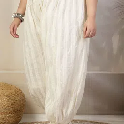 CLORA CREATION PLUS Women Woven Design Loose Fit Cotton Salwar image 3