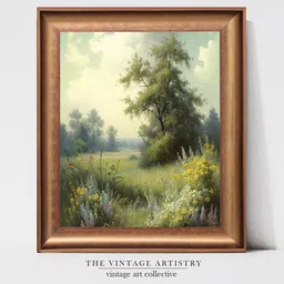 THE VINTAGE ARTISTRY Landscape Flower Meadow Wall Art-image-64