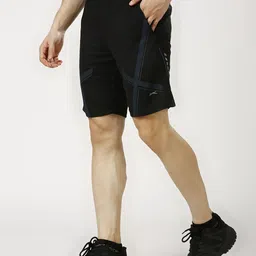 black panther Solid Men Black Sports Shorts image 3
