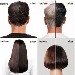 feimee Natural Hair Color Gel with Argan Oil | Grey Hair Coverage | No Stain Formula , Black image 3