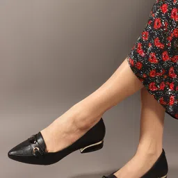 carlton london Women Women Solid Slip-On Block Heel Pump Heels Sandal image 1